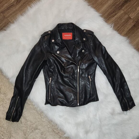 Vintage VENTIUNO Skins Lamb Leather Biker Jacket!